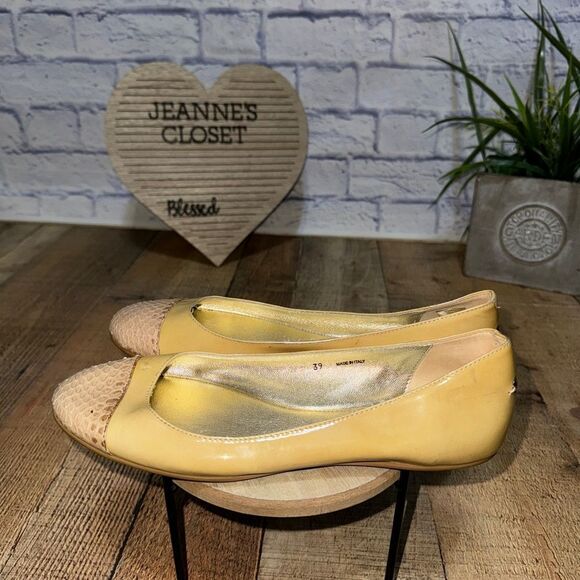 Jimmy Choo Animal Print Cap Toe Tan Patent Leather Ballet Flats EUR 39 - Picture 5 of 15